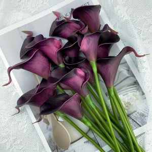 10/20PCS Artificial Flowers Calla Lily Bouquet for Bridal Fake Flower Mother Day Wedding Party Home Living Room Table Decoration