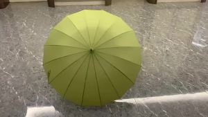 Dù Gấp 16 Xương Tay Cầm Bằng Da Phong Cách Nhật Bản