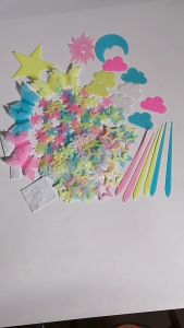 1 Set Miếng Dán Tường Dạ Quang Hình Ngôi Sao Và Mặt Trăng 3d Phát Sáng Trong Đêm Trang Trí Phòng Bé