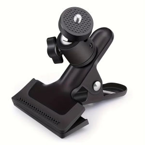 Camera Clip Clamp Flash Holder Mount with 360 Swivel Photography Ball-Head 1/4 Threaded Screw for GoPro DJI Action Camera