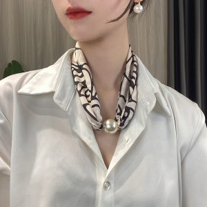 Khăn Choàng Lụa Mùa Hè 2024 Mới Có Khóa Từ Ngọc Trai Thời Trang Đa Năng Sang Trọng Bảo Vệ Cổ Cho Người Lười Biếng Khăn Choàng Cao Cấp