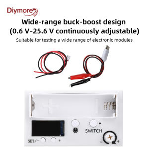 diymore | 0.6V-25.6V TFT Color Screen Mini Power Supply Buck Boost Power Supply Converter 18650 Battery Voltage Current Display Module