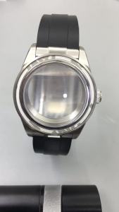Retro 39mm BB58 Watch Case Dome Sapphire Glass Rubber Strap With Metal Connectors Glide Clasp Fit NH34NH35 2813 PT5000 Movement