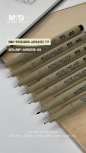 M&G Micro Fineliner 7PCS Set – Waterproof Smudge-Free High-Precision Drawing Pens (Black)