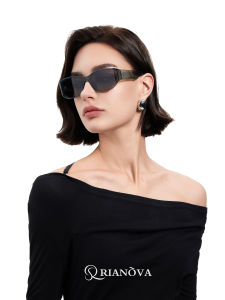 Rianova Curved Nylon Polarized Sunglasses All-In-One Sunglasses for Men and Women Black Fashionable and Simple Design Outdoor Travel Fishing