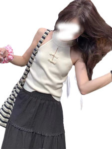 Wassup Kates Chinese Style Black Button Hollow out Neck Vest Women Summer Elegant Outdoor Short Top Sleeveless Fashion