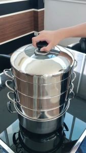 ซึ้งนึ่ง 3 ชั้น มีให้เลือก 6 ขนาด 26/28/30/32/34/36 ซม. Model stream ซึ้ง หม้อนึ่ง