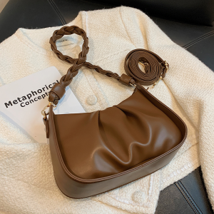 Trendy Summer Versatile Small Crossbody Bag Womens Shoulder Bag Soft PU Leather Zipper Closure Casual Style Compact Size