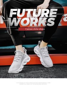 Men's Thick Bottom Breathable Sports Casual Shoes Large Size 45 Elastic Fly Knit Sneakers Comfortable Footwear for Daily Use