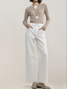 HIPPIE MISS | Bohemian Girl White Straight Leg High Waisted Cropped Flared Jeans