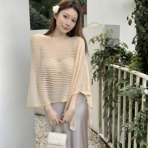 ⚜️SF Girl High-end Mid Length Sunscreen Shirts Smock Hollow-out Smock Slouchy Style Summer Top 2025