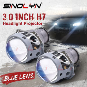 Sinolyn 3.0 Inch Blue/Clear H7 D2S D2H Hella 3R G5 Bi-xenon Projector Headlight Lens High Low Beam For Car Motorcycle Headlamp Accessories Retrofit DIY