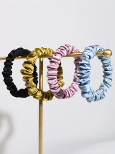 Silk Hair Ties 22 Momme  Silk Satin Small Size Elegant Tail Updo Versatile Hair Bands Women Traceless Hair Accessories