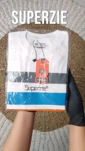 Kaos anak laki laki distro karakter tulisan superzie 4GARIS warna putih bahan adem sablon plastisol