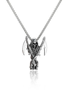 สร้อยคอโลหะผสมสีเงินรูปกระดูกสัตว์ประหลาดสำหรับผู้ชาย โซ่เสื้อกันหนาวสไตล์เกาหลี แฟชั่น เทรนด์ใหม่ ลำลอง สุดเก๋