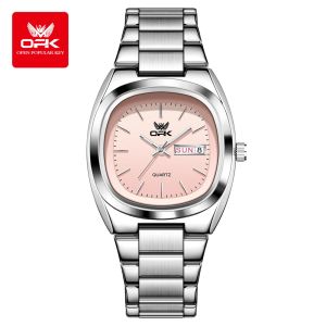 OPK Watch For Women Waterproof Original Stainless Steel Strap Elegant Luxurious Korean Style Luminous Calendar With Gift Box