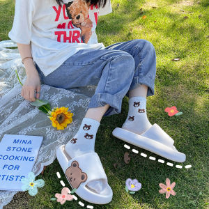 ส่งไวจากไทย รองเท้าแตะแบบสวม พื้นหนา ลายหมี งานดีงานคุณภาพ สวยน่ารักใส่สบาย ทนทาน vsmith.store