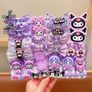 16/18pcs Set Kawaii Hair Ties Anime Hair Ring Ornaments Cinnamoroll My Melody Kuromi Hair Rope Cartoon Accessories Girl Gift