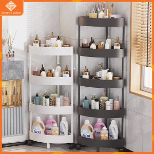 ชั้นวางของเข้ามูม 4 ชั้น พลาสติก ห้องครัว ห้องน้ำ