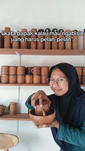 Mangkok Jati Elegan 15 cm Mangkok kayu jati foodgrade custom nama / logo usaha