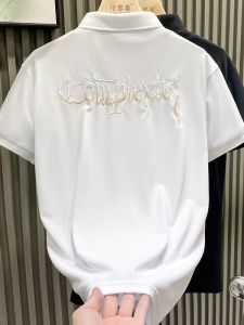 Áo Thun Nam Tay Ngắn Thời Trang Cao Cấp Thêu Thương Hiệu Cao Cấp Tay Lửng Thường Ngày Mùa Hè Phong Cách Công Sở