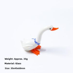 SHUQUE | New White Cute Handmade Glass Goose Decorative Ornament