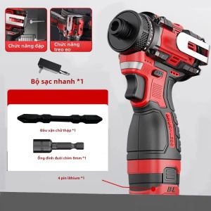 Máy Khoan Điện Không Dây 18V 80N.m Động Cơ Không Chổi Than Pin Li-ion Đa Chức Năng Cầm Tay Dùng Cho Việc Sửa Chữa Nhà Cửa Tự Làm