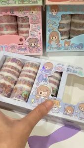 [1PAKET ISI 3 SLOP] WASHIE TAPE SANRIO SZ-77 Glitter Transparant motif Sanrio / My Melody / Kuromi / Momo Girl Korean Sticker Washie Tape Roll Lucu Unik Murah