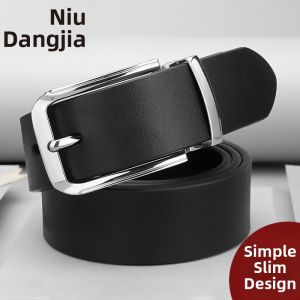 NIUDANGJIA | Mens Casual Belt Cow Leather Pin Buckle
