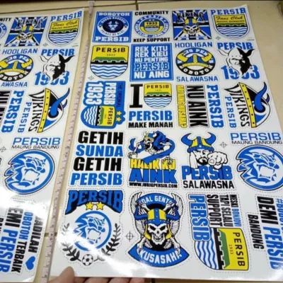 Stiker Persib Bandung 1 Lembar 20 macam Stiker Persib Bobotoh uk40cm bahan tebal tahan air