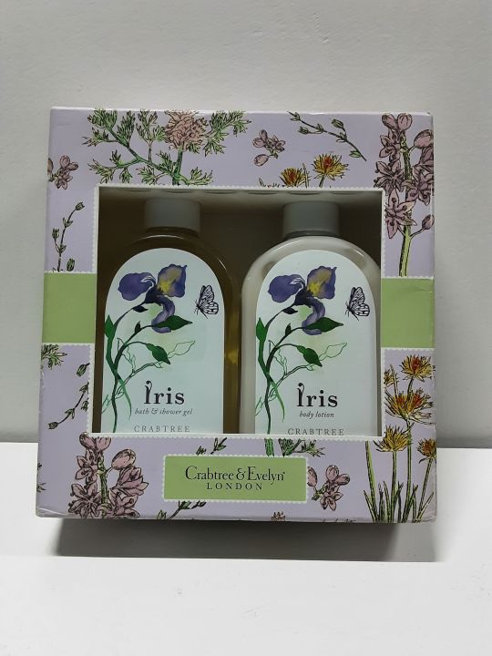 Crabtree Evelyn Iris Bath Shower Gel Body Lotion Set