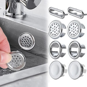 Sink Hole Overflow Cover for Kitchen Bathroom Basin Trim Bath Drain Cap Sink Wash Basin Round Overflow Ring Plug