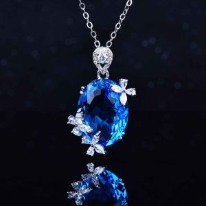 Tiên tiến tùy biến đồ trang sức dòng Candy Aquamarine Vòng cổ màu mặt dây chuyền-lzgood đồ trang sức