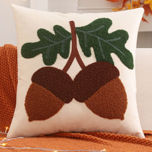 1 PC ตกแต่งฮาโลวีนโยนหมอนปกฟักทองใบเย็บปักถักร้อยกํามะหยี่ฤดูใบไม้ร่วงวันขอบคุณพระเจ้า Harvest ห้องนั่งเล่น