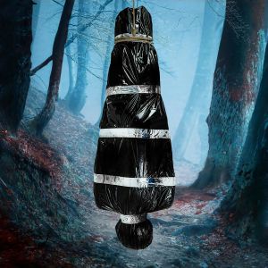 150cm/5ft Hanging Corpse Dead Victim Props Scary Haunted Creepy House Halloween Decorations Outdoor Halloween Yard Decorations