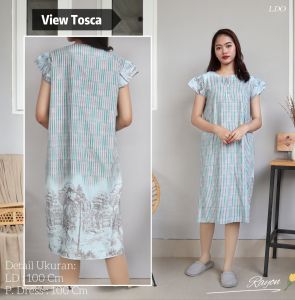 Daster Wanita Dewasa Lengan Kerut Rayon