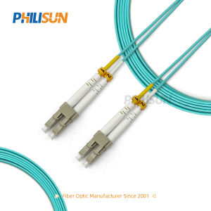 LC/UPC to LC/UPC Duplex OM3 50/125 μm Bend-Insensitive Fiber Optic Patch Cord 2.0 mm Aqua LSZH 1-20 m 1 or 5 Cables PHILISUN
