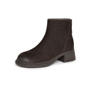 Reemoor | Retro British Fashion Thick Sole Elevating Round Toe Coarse Heel Ladies Shoes