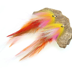 1/ 2PCS Size1/0 3D Fish Eyes Streamer Fly Saltwater Fishing Salmon Pike Steelhead Muskie Trout Fishing Fly Lures