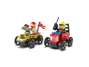LEGO City 60458 Pizza vs. Fire Truck Race Car Pack (70 Pieces) Balok Mainan Anak (5 Tahun+)