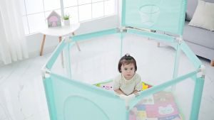 FAMOOP Playpen For Baby With Free Balls And Mat Foam Baby Playpen Toddler Crawl Double Size Durable Design