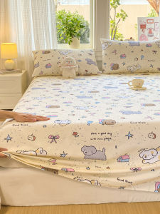 MANSHIAN | Cute Cartoon Style Coarse Cloth Bed Sheet Set
