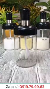 Lọ Đựng Gia Vị Thủy Tinh Hũ Đựng Gia Vị Có Thìa Thông minh A4421