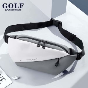 GOLF QUALITY Casual Mens Chest Bag Fashion Waterproof Waist Bag Sports Travel Shoulder Bag Lightweight Travel Pouch Bags Crossbody Bags for Men Outdoor Sports Black Green