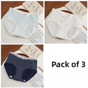 Miiow | Pure Cotton Mid-Waist Briefs Womens Thin Antibacterial Seamless No Butt Squeezing Summer Underwear Triangle Panties