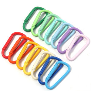 10pcs Colorful D-shape Carabiner Clip Hooks Key Chain Clip Snap Spring Clasps Hook For Making Jewelry DIY Keychains Connector