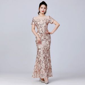 New Womens European and American Glitter Evening Dress Ball Dress Banquet Dress Banquet Dress Banquet Dress Hosts Stage Dress Glitter Long Dress