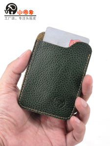 Leather Business Card Holder Slim Portable Transit Pass ID Access Control Card Wallet Top Grain Cowhide Youth Fashion Accessories