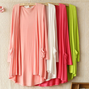 New Modal Long Sleeve Open Cardigan Womens Spring Summer Thin Sun Protection Shirt Shoulder Wrap Outer Loose Pure Color Air Conditioning Shirt
