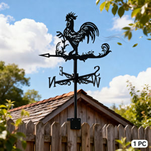 Stainless Steel Rooster Wind Vane Anti-Aging Chicken Weathervane Decorative Wind Direction Indicator for Garden Sheds Barn Roofs
